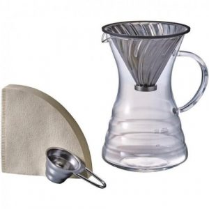 Hario V60 Pour Over Decanter with Metal V60